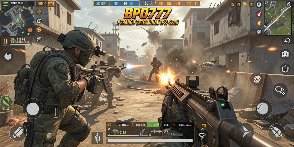 Tangkapan layar aksi mendebarkan dari gameplay BPO777 FPS.