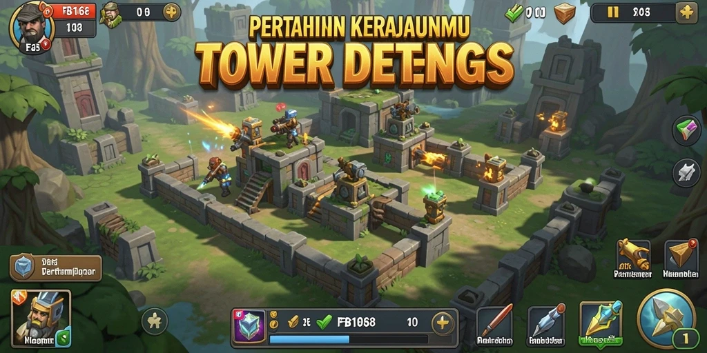 Tampilan gameplay FB168 yang seru dalam Tower Defense yang menegangkan.