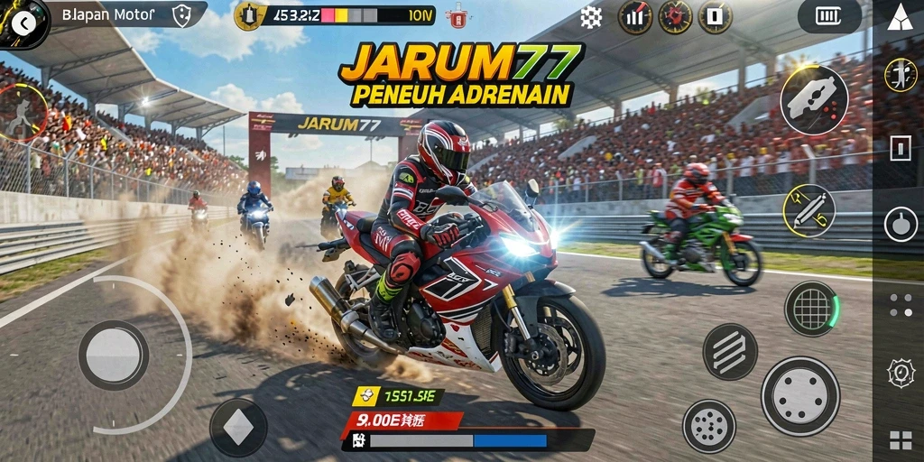 Tampilan gameplay JARUM77 yang menegangkan dan cepat.