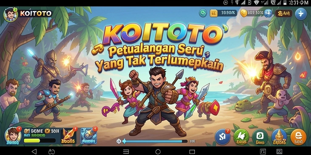 Tampilan gameplay seru di dunia petualangan KOITOTO yang menantang.