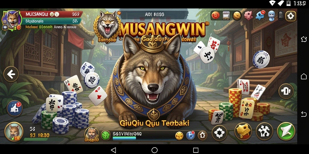 Tampilan menarik dari gameplay QiuQiu di MUSANGWIN.
