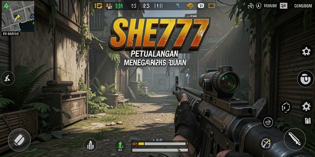 Tampilan penuh aksi dalam gameplay SHE777 yang mendebarkan.