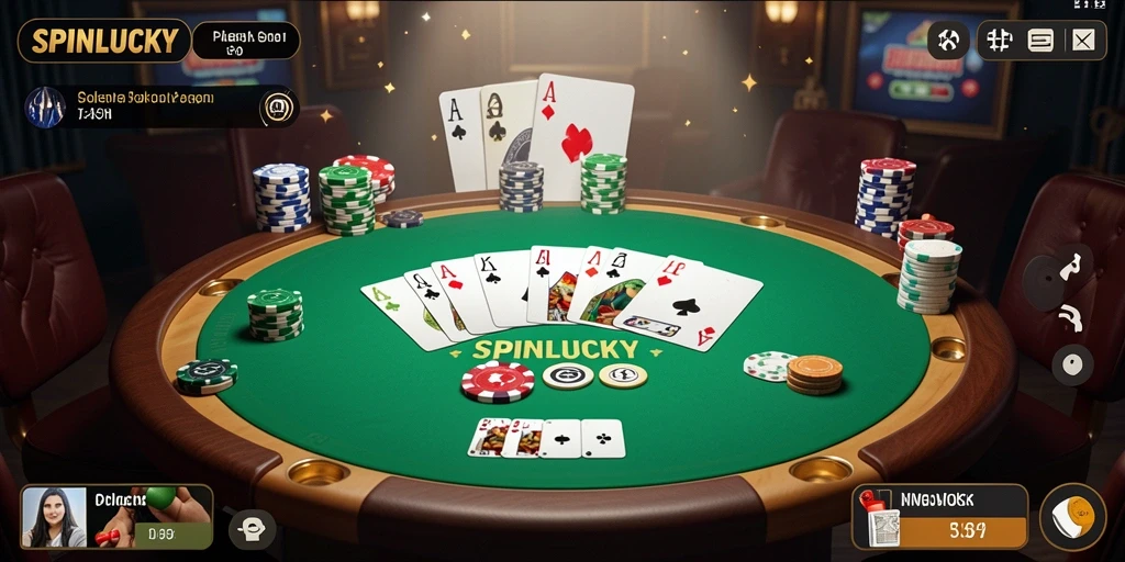 Gameplay seru SPINLUCKY dalam permainan Poker.