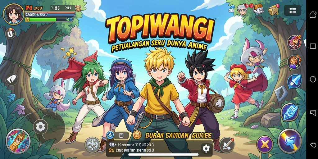 Tampilan gameplay menarik dari TOPIWANGI yang penuh warna dan petualangan.