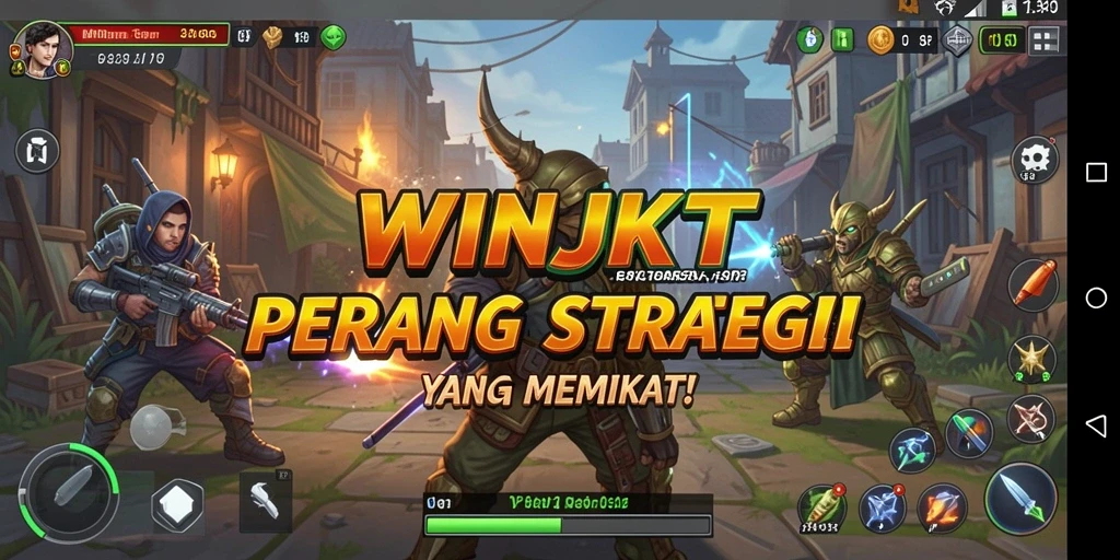 Tangkapan layar gameplay WINJKT dengan aksi strategi yang menarik.